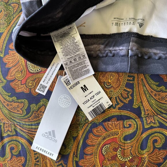 Brand New w/Tags ADIDAS All-Over Print MEN'S Yoga COMPRESSION PANTS Size M - Picture 4 of 13